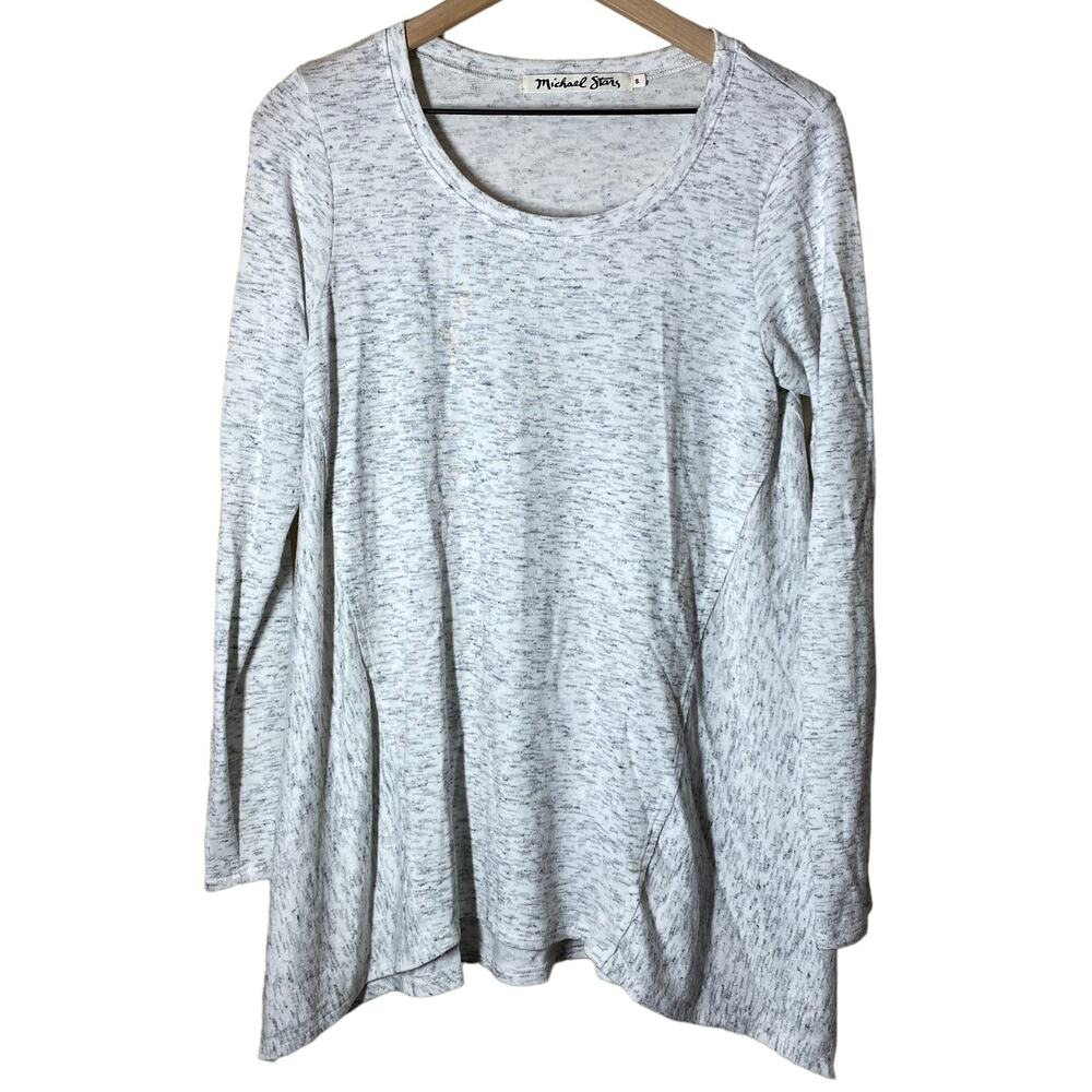 Michael Stars Heathered Light Gray Swing Long Sleeve Top Size Small